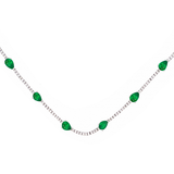 3.75ct Diamond Emerald 18K Gold Tennis Choker Necklace