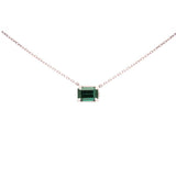 0.90ct Tsavorite 18K Gold Solitaire Pendant Chain Necklace