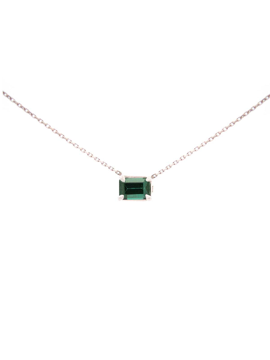0.90ct Tsavorite 18K Gold Solitaire Pendant Chain Necklace