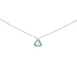 Green Amethyst 18K Gold Solitaire Pendant Chain Necklace