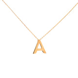 14K Gold Letter A Initial Pendant Necklace