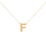 14K Gold Letter F Initial Pendant Necklace
