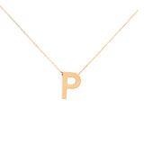 14K Gold Letter P Initial Pendant Necklace