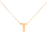 14K Gold Letter T Initial Pendant Necklace