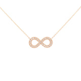 0.05ct Diamond 14K Gold Infinity Symbol Pendant Necklace