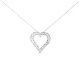 1.00ct Diamond 14K Gold Heart Pendant Chain Necklace