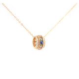 1.40ct Diamond Multi Color Sapphire 18K Gold Bead Pendant Necklace