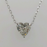 GIA 1.01ct Diamond 18K Gold Solitaire Heart Cut Necklace