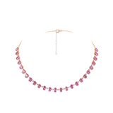 13.17ct Pink Sapphire Diamond 18K Gold Necklace