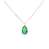 5.22ct Emerald 18K Gold Pear Cut Necklace