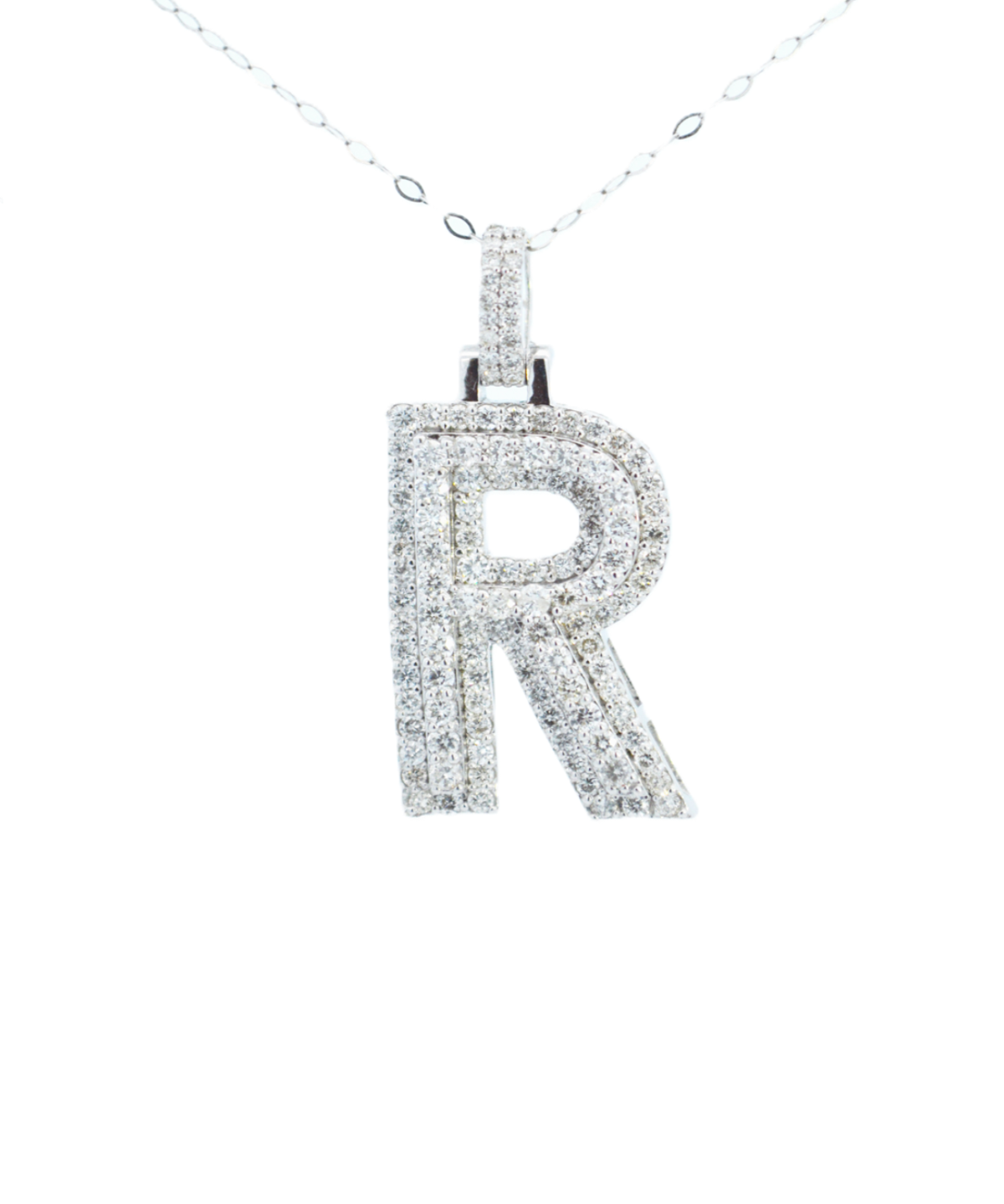 1.75ct Diamond 18K Gold Pendant Chain Necklace
