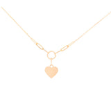 2,5g Heart Pendant Paper Clip Chain 14k Gold Necklace