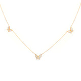 14KY Gold Five Station Mother Of Pearl Necklace