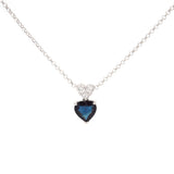 0.86ct Blue Sapphire 18K Gold Heart Necklace
