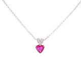 0.71ct Ruby Diamond Heart 18K Gold Necklace