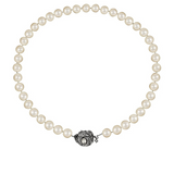 Pearls 9.5mm x 9.8mm Silver Necklace