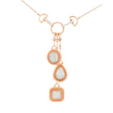 1.21ct Diamond 14K Gold Multi Pendant Necklace