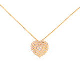 0.69ct Diamond 14K Gold Heart Pendant Necklace