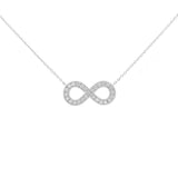 0.05ct Diamond 14K Gold Infinity Symbol Pendant Necklace