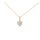 0.18ct Diamond 14K Gold Heart Pendant Chain Necklace