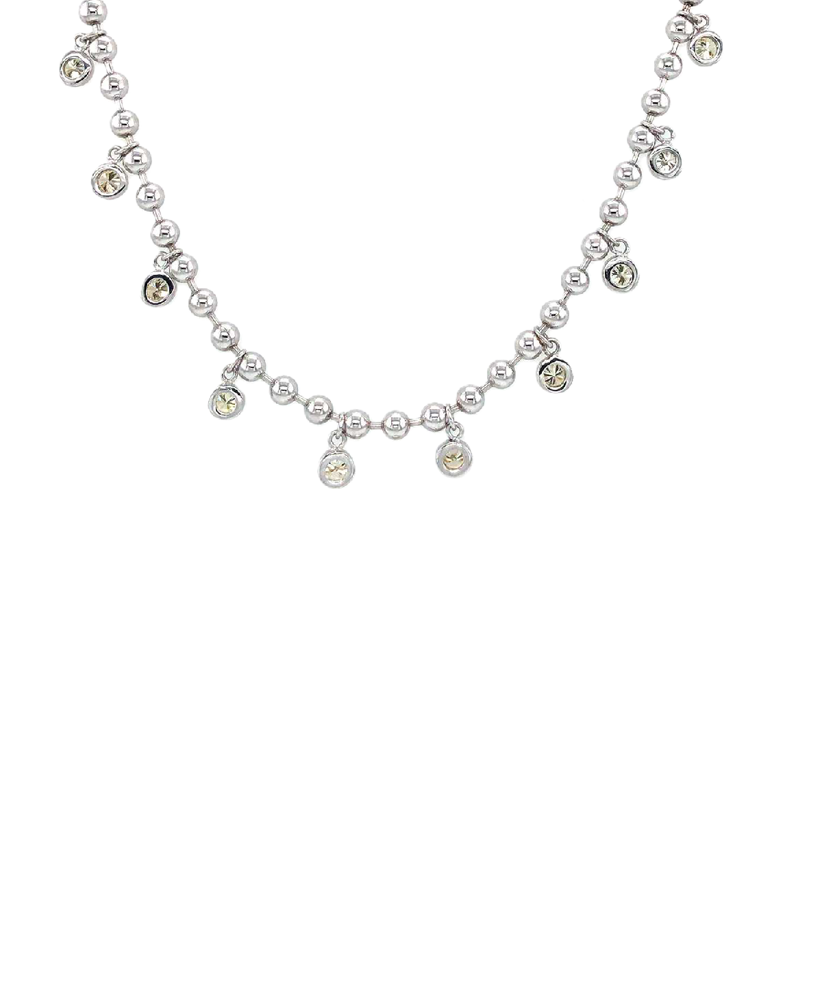 1.30ct Diamond 14K Gold Bezel Station Necklace