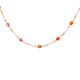 7.76ct Diamond Sapphire 14K Gold Link Necklace