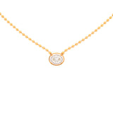 0.58ct Diamond 18K Gold Oval Bead Necklace