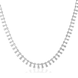 3.39ct Diamond 14K Gold Floating Tennis Necklace