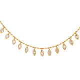 3.05ct Diamond 18K Gold Marquise Multi Drop Bead Necklace