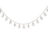 3.00ct Pear Diamond 18K Gold Bead Necklace