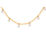 1.46ct Diamond 14K Gold Bead Bezel Station Necklace