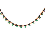 Onyx Emerald 14K Gold Link Necklace