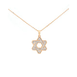 0.49ct Diamond 14K Gold Star of David Necklace