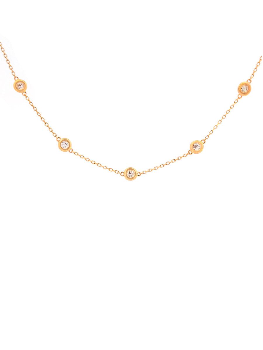 1.00ct Diamond 18K Gold By The Yard Necklace