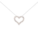 1.0ct Diamond 18K Gold Heart Pendant Necklace