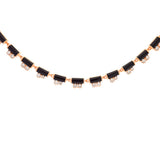 20.19ct Onyx Diamond 14K Gold Link Necklace