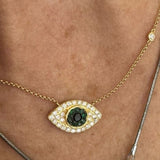 0.67ct Diamond 18K Gold Eye Pendant Necklace