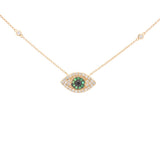0.67ct Diamond 18K Gold Eye Pendant Necklace