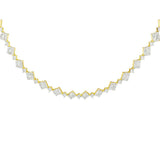 3.10ct Diamond 14K Gold Illusion Set Tennis Necklace