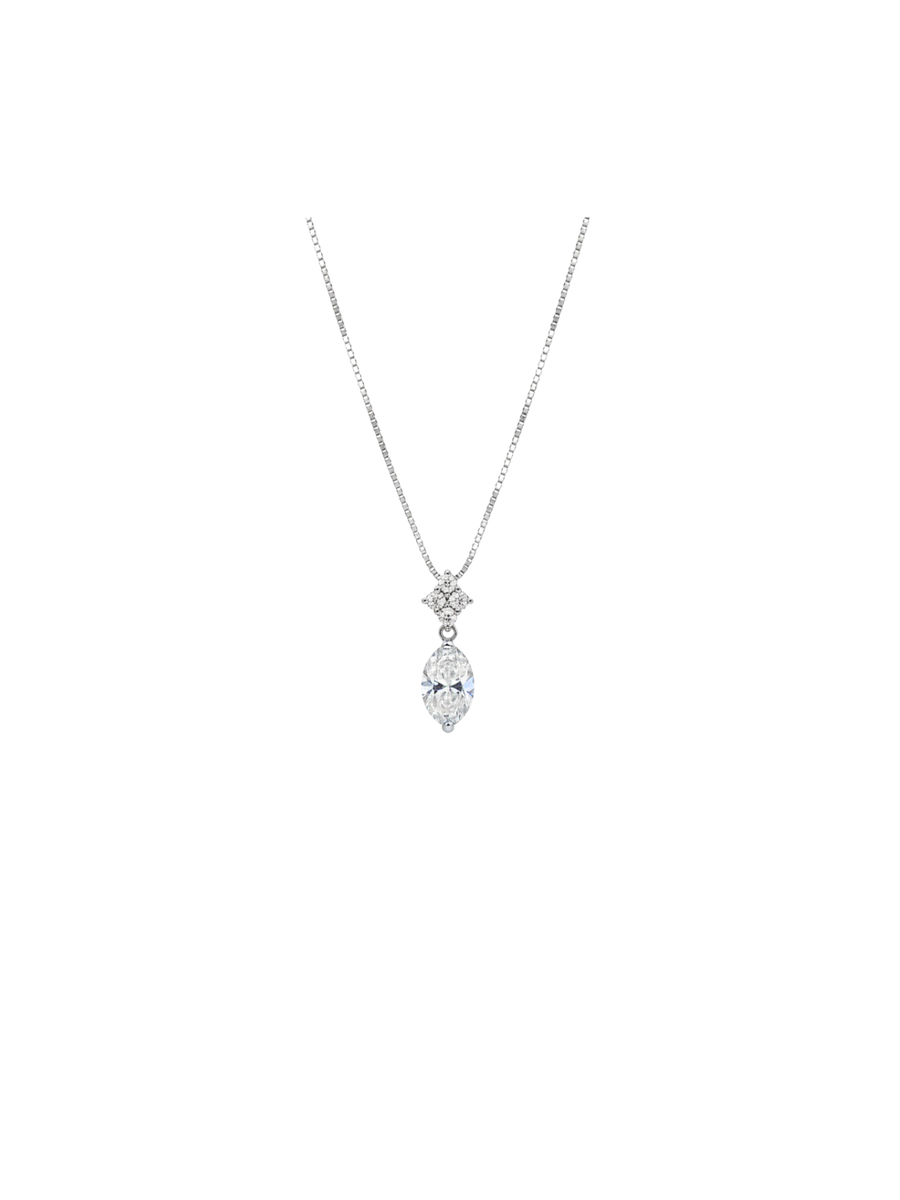 2.58ct Diamond Platinum Pendant Chain Necklace