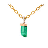 0.80ct Diamond Emerald 18K Gold Pendant