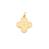 14K Gold Chunky Cross Pendant