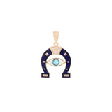 14K Gold Horseshoe Charm Pendant
