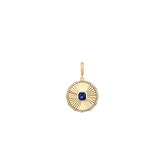 0.95ct Diamond Sapphire 14K Gold Medal Pendant