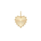 14K Gold Textured Heart Pendant