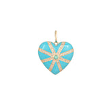 0.39ct Diamond Emerald 14K Gold Heart Pendant