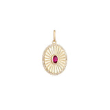 0.37ct Diamond Ruby 14K Gold Medal Pendant