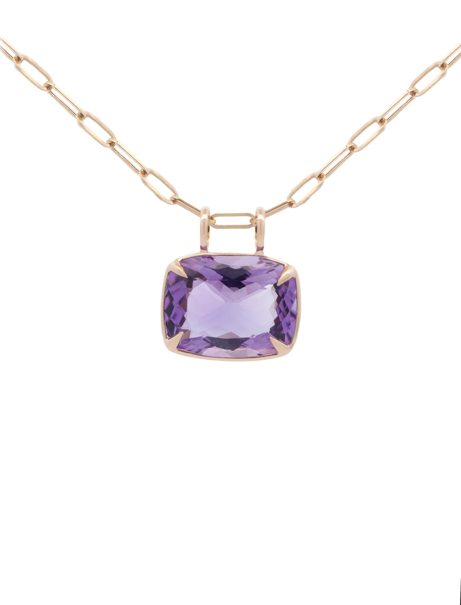 Amethyst 18K Gold Statement Pendant