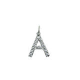 White gold_ Diamond Pendant Letter A.
