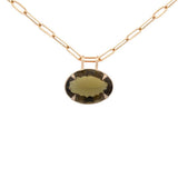 28.80ct Olive Quartz 18K Gold Pendant
